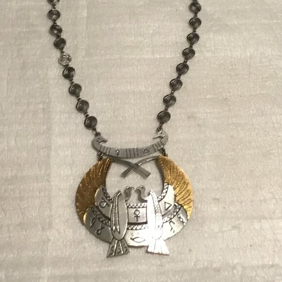 Vintage ART Arthur Pepper Egyptian Revival Vulture Goddess Necklace - Picture 10 of 13
